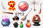 Wizardry school PNG bundle, an Object Illustration by LoLoArt (Thumbnail 2 of 3)