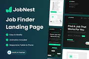 Jobnest - Framer Template, a Landing Page Template by Agensip Design Agency (Thumbnail 1 of 8)