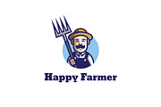 Happy Farmer - Cartoon Mascot Logo, a Branding & Logo Template by ashenterprise (Thumbnail 1 of 3)
