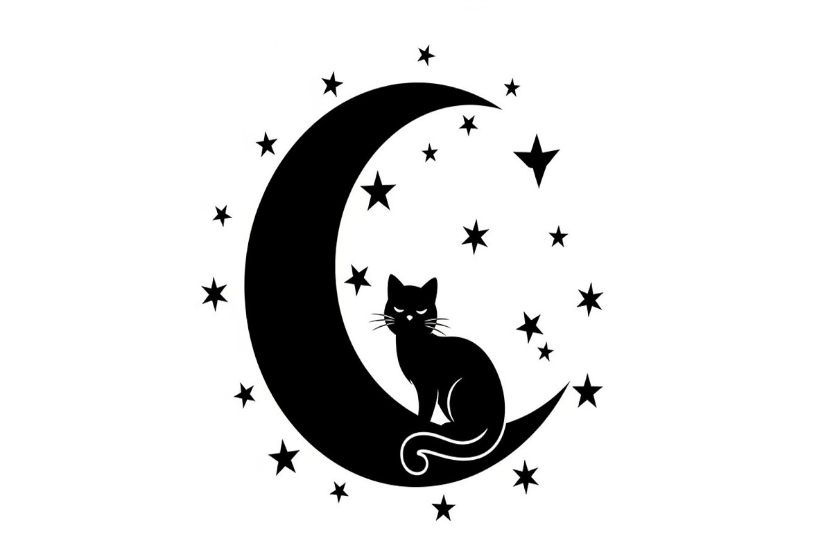 50 Cat Moon Silhouette Vector Bundle, an Illustration by jahid234 (Photo 39 of 51)