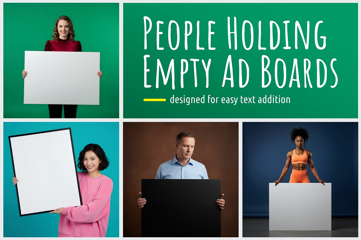 People Holding Blank Ad Boards, a Person Photo by Palleon (Photo 1 of 6)