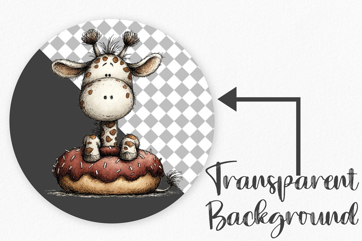 Cute Funny Giraffe Clipart, an Illustration by Canvas Craft (Photo 2 of 7)