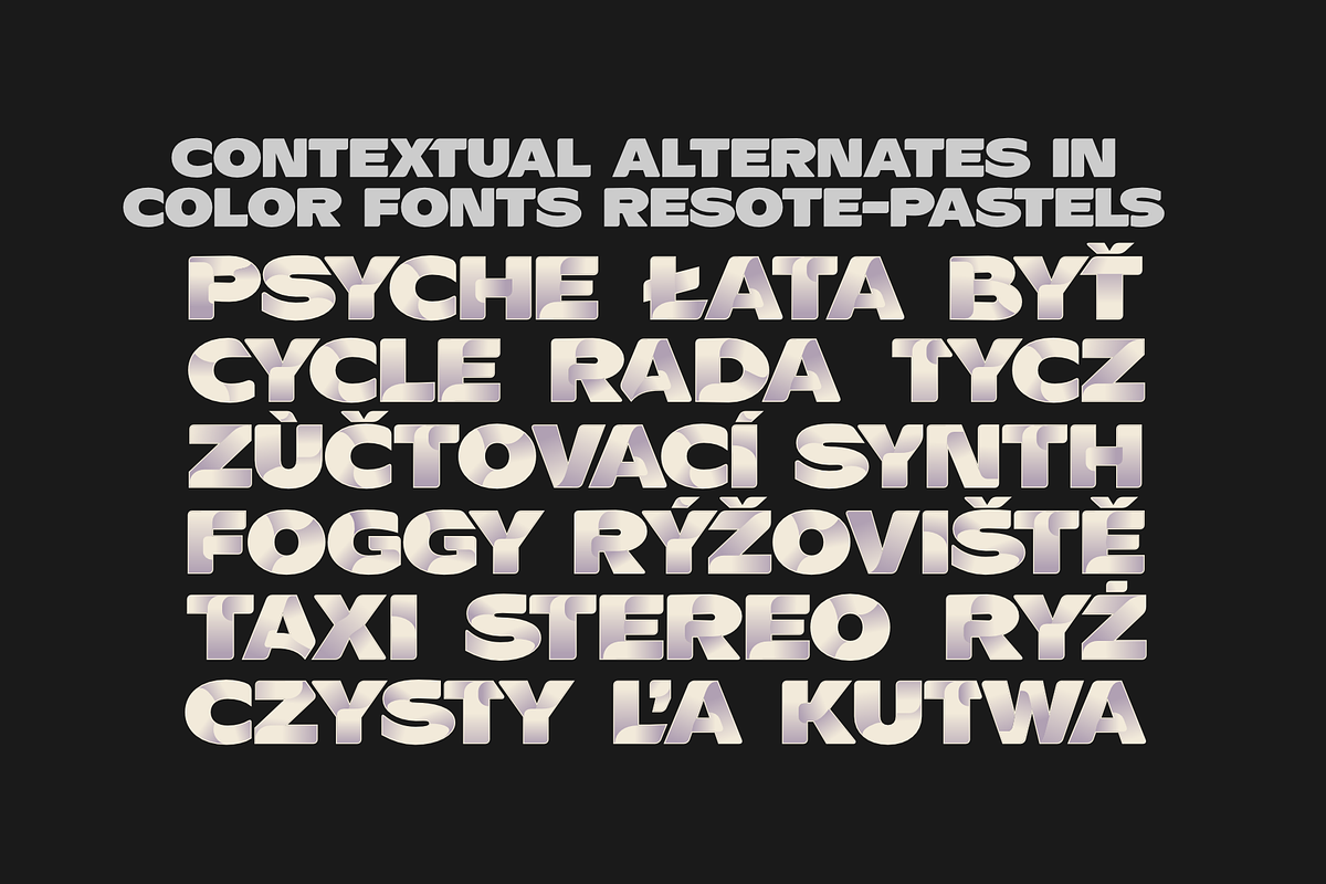 Color fonts ResotE-Pastels preview 2