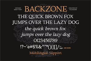 Backzone A Vintage Rustic Serif Font