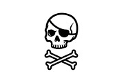 Skull & Crossbones Silhouette Vector, an Illustration by jahid234 (Thumbnail 47 of 51)