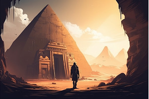 Explorer egyptian temple. Generate, an Architecture Photo by Ylivdesign