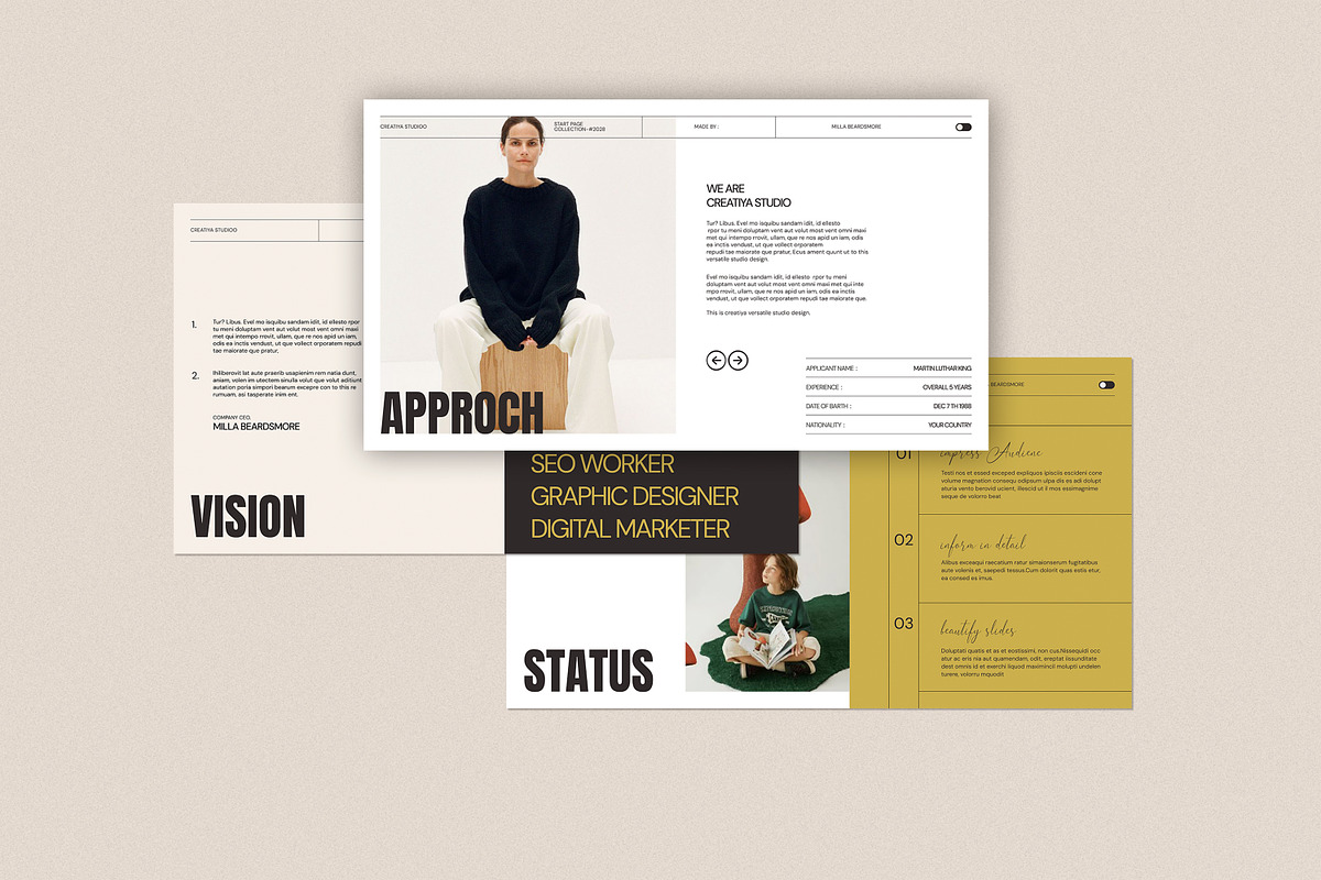 Design Portfolio Presentation, a Presentation Template by Creatiya Type (Photo 3 of 10)