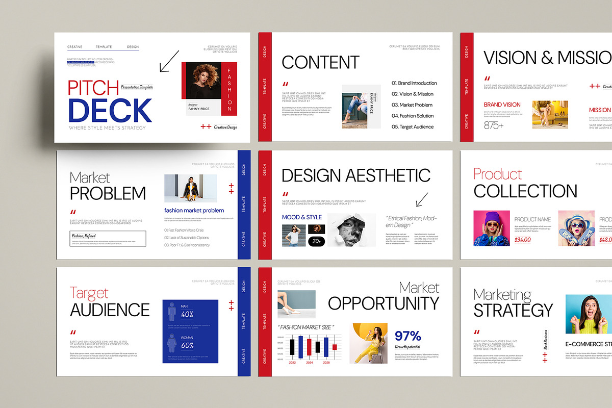 Fashion Pitch Deck Presentation, a Presentation Template by MightyDesign (Photo 1 of 7)