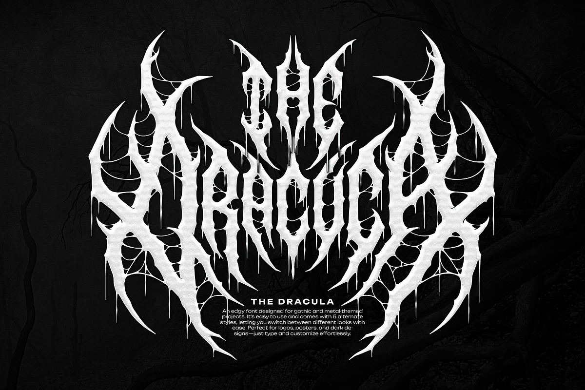 Night Corvian | Black Metal Font, a Blackletter Font by Denustudios (Photo 5 of 12)