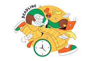 4 Deadline Vector Illustration, a Person Illustration by denayunebgt (Thumbnail 2 of 4)