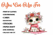 Whimsical Summer Cat Clipart, an Illustration by CreationArt (Thumbnail 4 of 7)