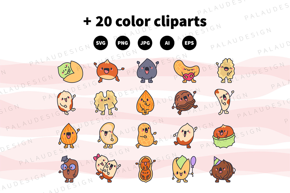 Nuts Clipart Bundle, a Food Illustration by Palau (Photo 7 of 9)