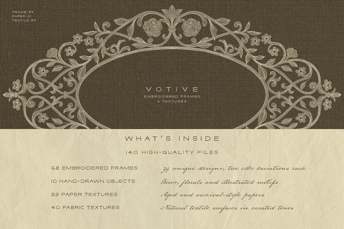 Votive Embroidered Frames & Textures, a Texture Graphic by alonahaidash (Photo 3 of 20)