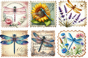 Dragonfly Postage Stamps Clipart, an Illustration by Designking (Thumbnail 2 of 4)