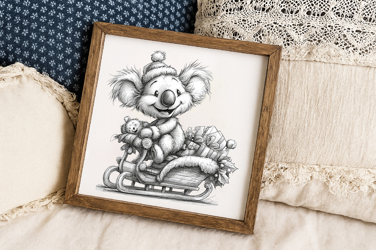 Funny Winter Penguin Sketch Art Clip, an Illustration by Libby Wishes (Photo 3 of 7)