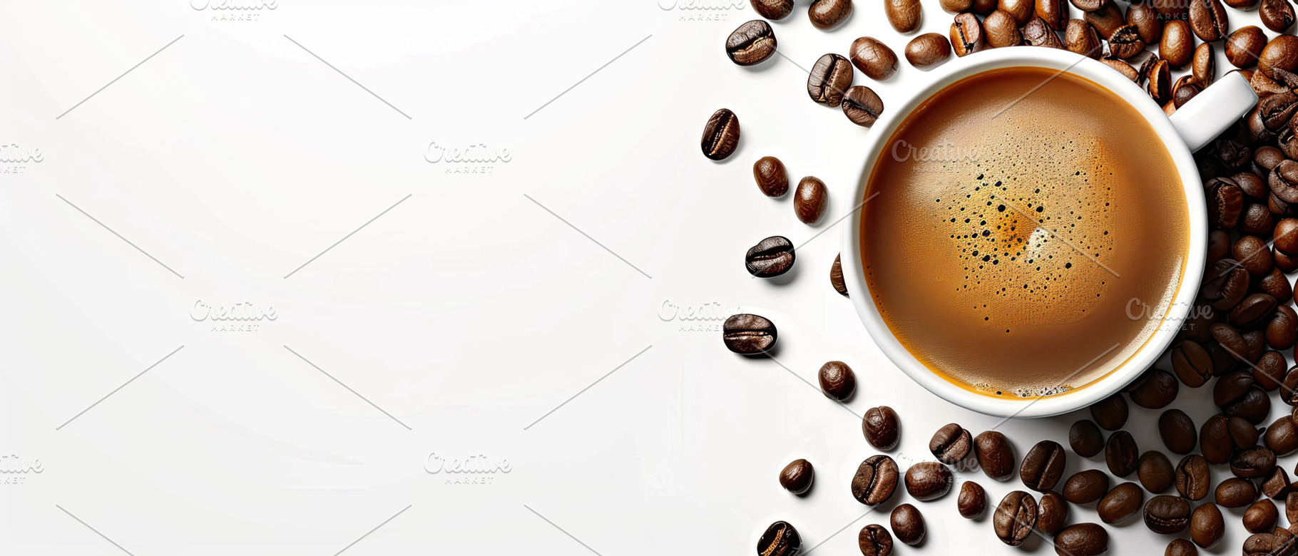 Freshly brewed cup of coffee with be, a Photo by LOGOCREATIVE