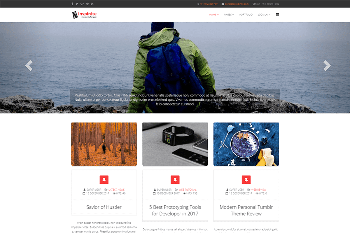Inspinite - Blog Joomla Template, a Websites & App Template by PCMShaper (Photo 4 of 4)