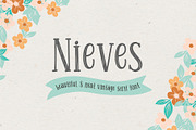 Nieves - neat vintage serif font, a Serif Font by Anastasia Cuza (Thumbnail 1 of 9)