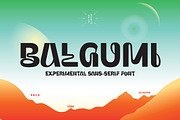 Balgumi - Experimental Font, a Sans Serif Font by Drizy (Thumbnail 1 of 9)