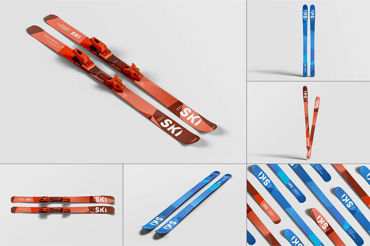 Skis Mockup, a Product Mockup by zippypixelstudio (Photo 1 of 12)