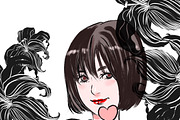 Manga floral procreate brush kit, a Brush Add-On by Meisanmui (Thumbnail 9 of 12)