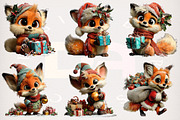 Whimsical Christmas Fox Clipart, a Transportation Illustration by Digital Artistic99 (Thumbnail 2 of 7)