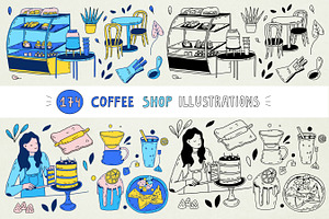 174 Coffee shop illustrations