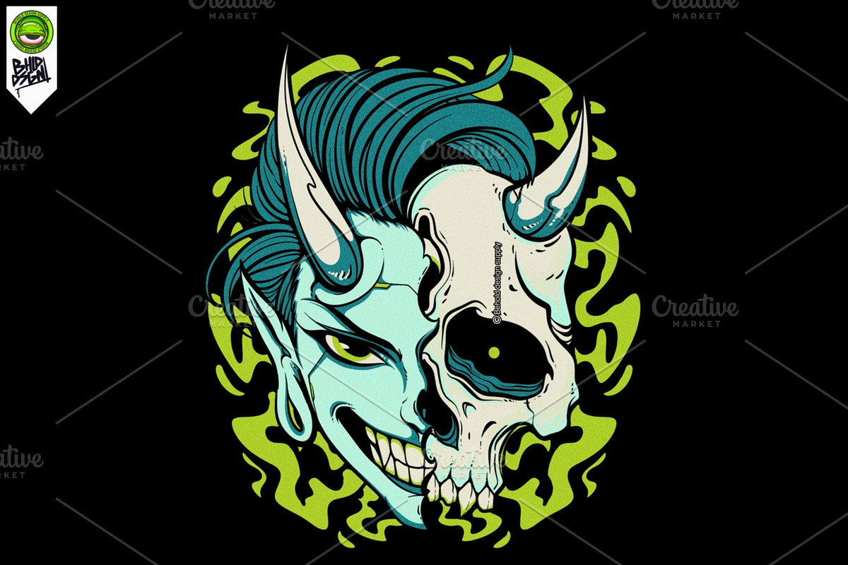 HALF DEMON - design, an Illustration by Behold creative supply (Photo 1 of 3)
