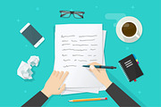 Writer Writing Paper Letter Vector, a Person Illustration by vladwel (Thumbnail 1 of 2)