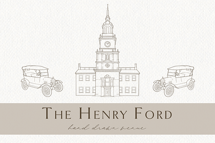 The Henry Ford Museum Drawing, an Object Graphic by Blushed Design