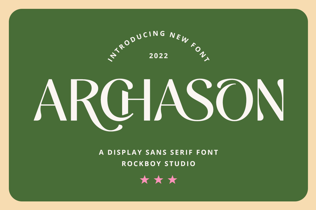 Archason - Modern Display Sans Serif, a Sans Serif Font by RockboyStd (Photo 1 of 12)