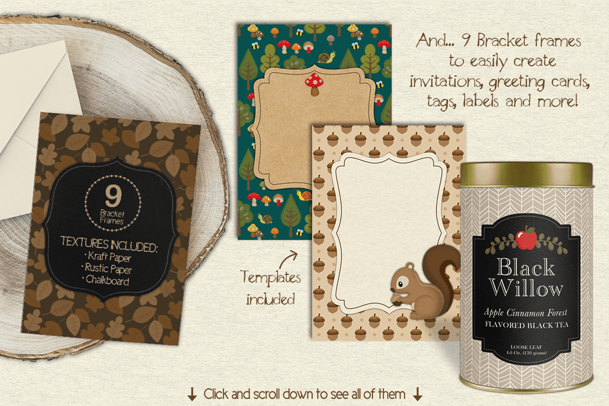 Woodland Animals Design Kit, an Animal Illustration by PixelPaperPrints (Photo 9 of 9)