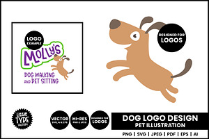 Jumping Dog Logo PNG Illustration, an Animal Illustration by Little Type Factory