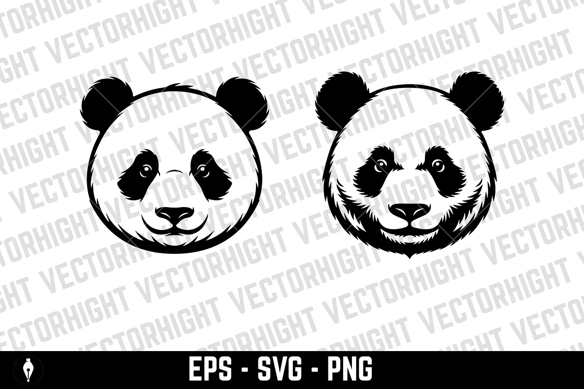 Panda head icons, an Animal Illustration by Vectorhight (Photo 2 of 3)