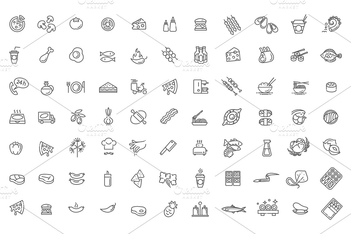 210 Food and Drink thin vector icon, an Outline Icon by Tettygreen (Photo 2 of 4)