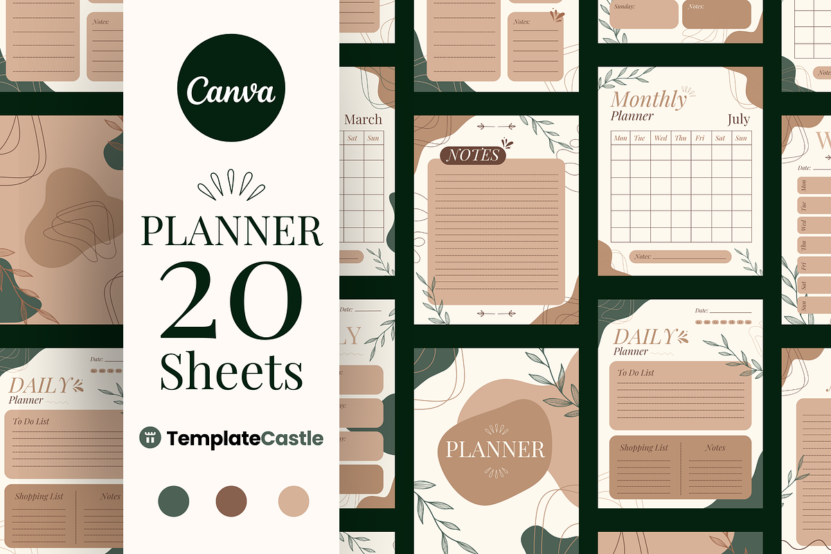 Elegance Fully Planner Template, a Design Template by TemplateCastleStore (Photo 1 of 10)