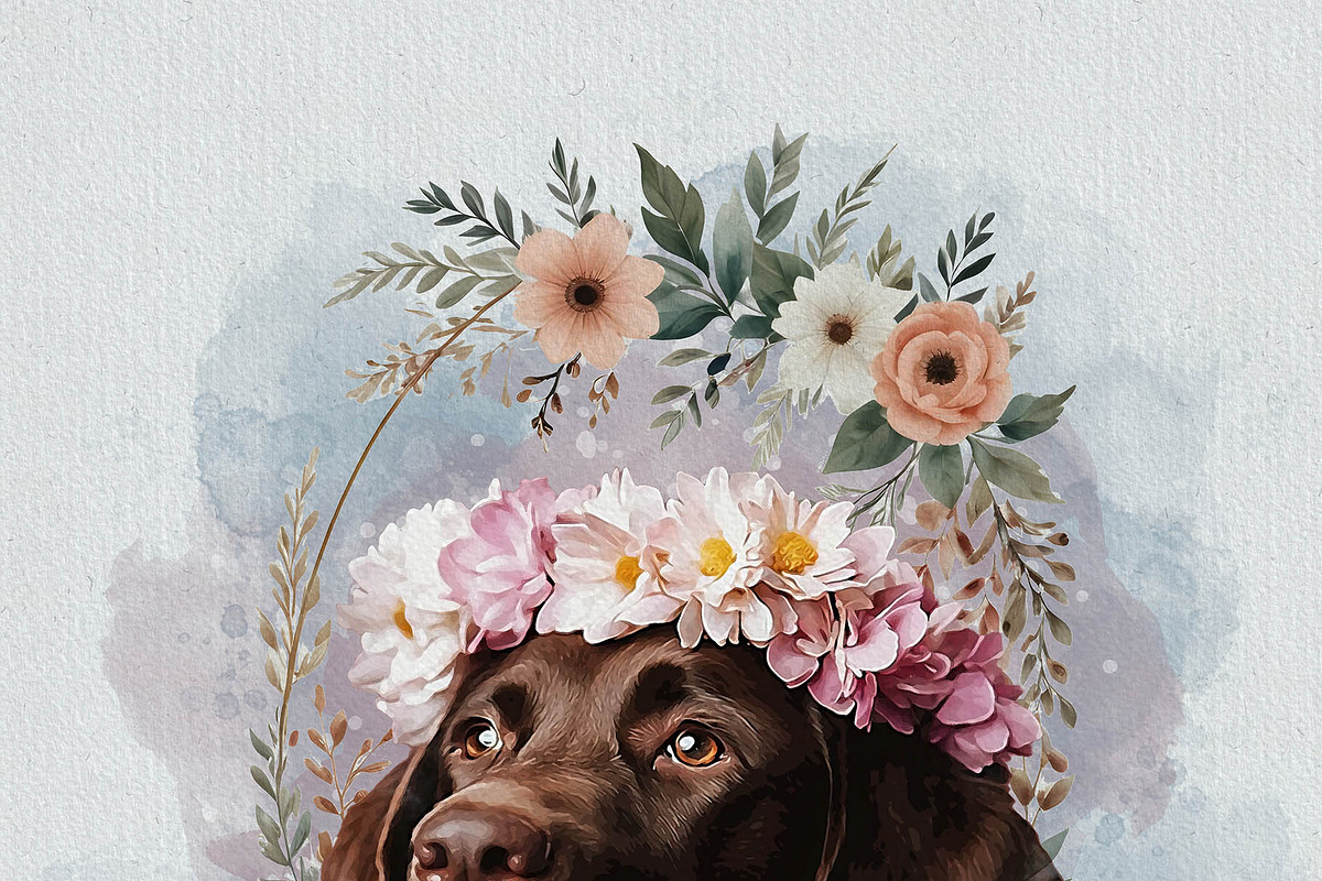 Flower Custom Watercolor Pet Art, an Action Add-On by MRI STUDIO (Photo 14 of 23)