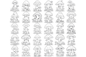 Mushroom Houses Set 1 Procreate