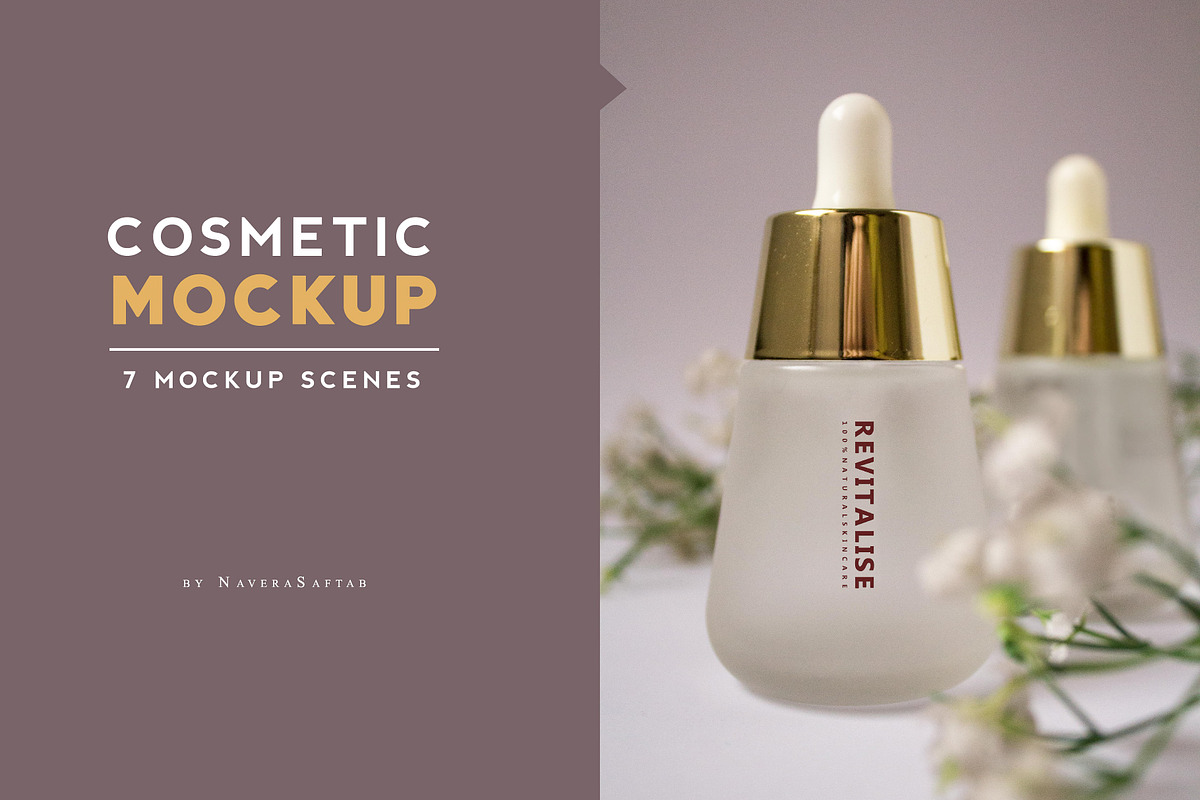 Cosmetic Logo Mockup, a Packaging Mockup by Naveera Aftab (Photo 1 of 4)