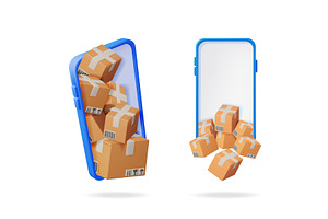 Cardboard boxes coming out of, a Technology Illustration by Abscent