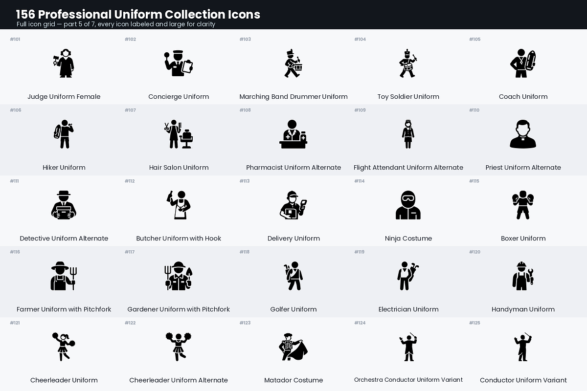 156 Professional Uniform Icons, a Solid Icon by Symbolic Language (Photo 6 of 9)