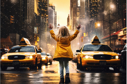 Resourceful girl take taxi. Generate, a Person Photo by Ylivdesign