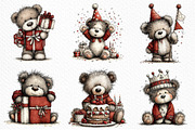 Whimsical Birthday Teddy Bear Clipar, an Illustration by Craft Nest (Thumbnail 4 of 11)