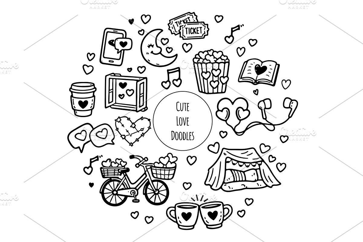 Hand draw doodle valentines day, an Object Illustration by Voodz_shop