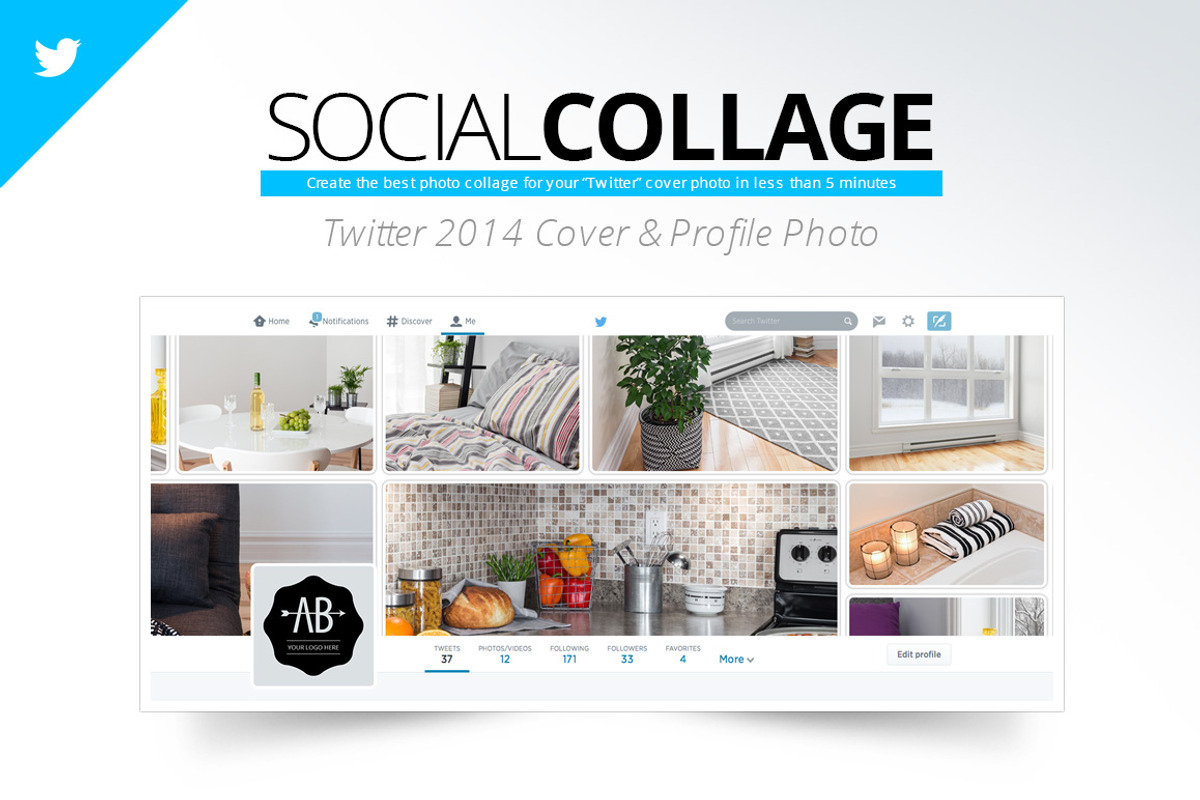 Social Collage | Twitter 2014 Cover, a Templates & Theme by Pixel Strawberry (Photo 1 of 2)