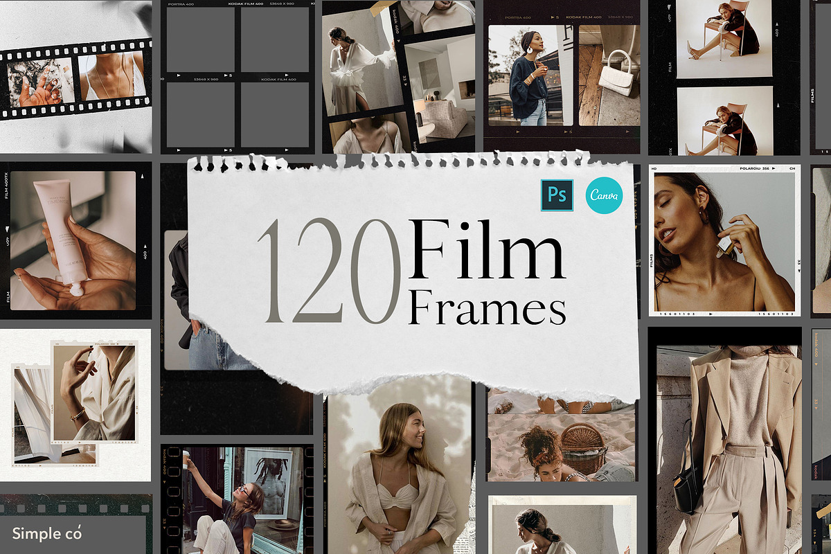 CANVA & PS / 120 Film Frames, a Social Media Template by Simple có (Photo 1 of 17)