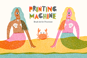 Printing Machine for Procreate, a Brush Add-On by Wink Brushes (Thumbnail 1 of 6)