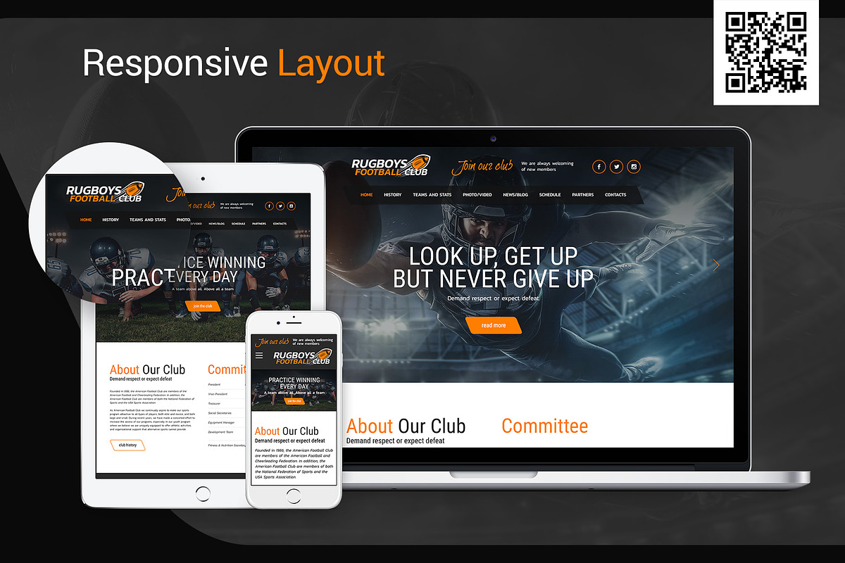 American Football - WordPress theme, a WordPress Template by TonyTemplates (Photo 2 of 5)