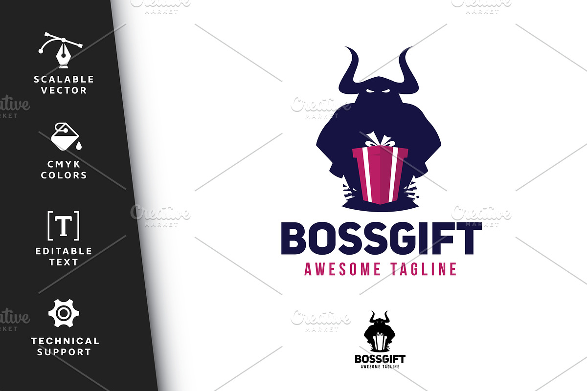 Bossgift Logo, a Branding & Logo Template by Scredeck