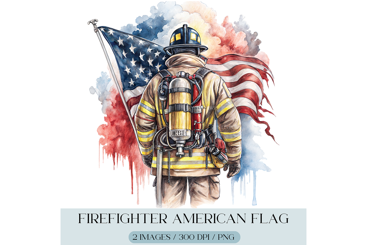 Firefighter American Flag PNG, an Illustration by TatiMockup (Photo 1 of 7)